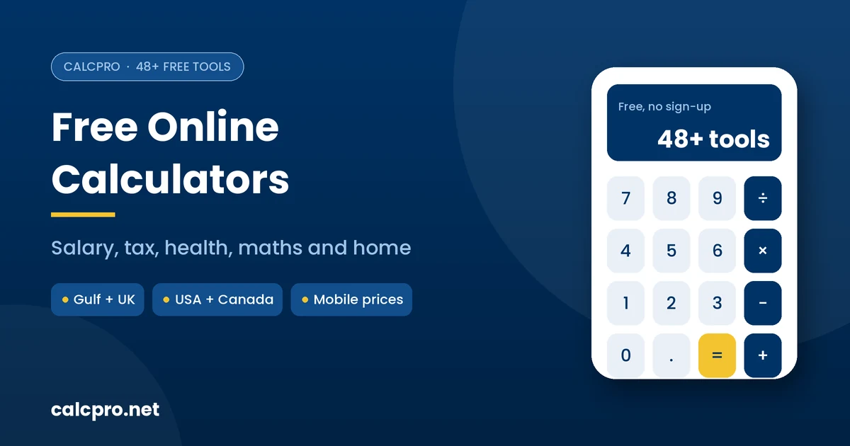 CalcPro free online calculators for salary, tax, health and home