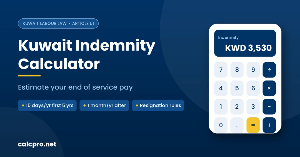 Kuwait indemnity calculator