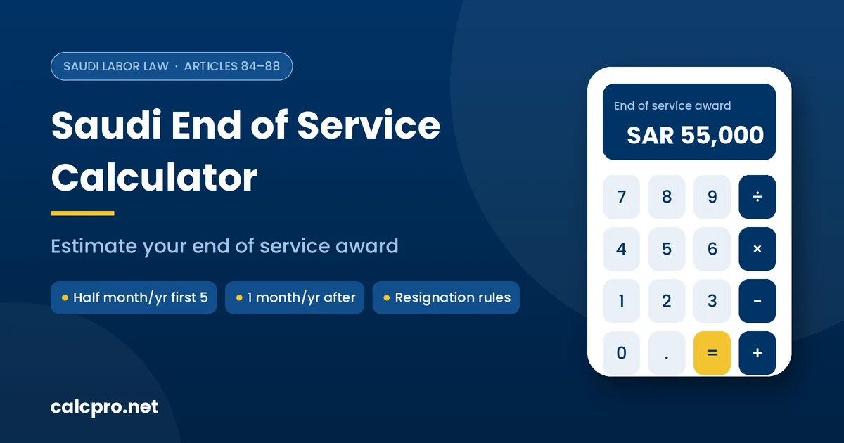 Saudi end of service calculator