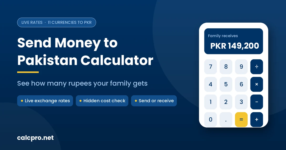 Send money to Pakistan calculator