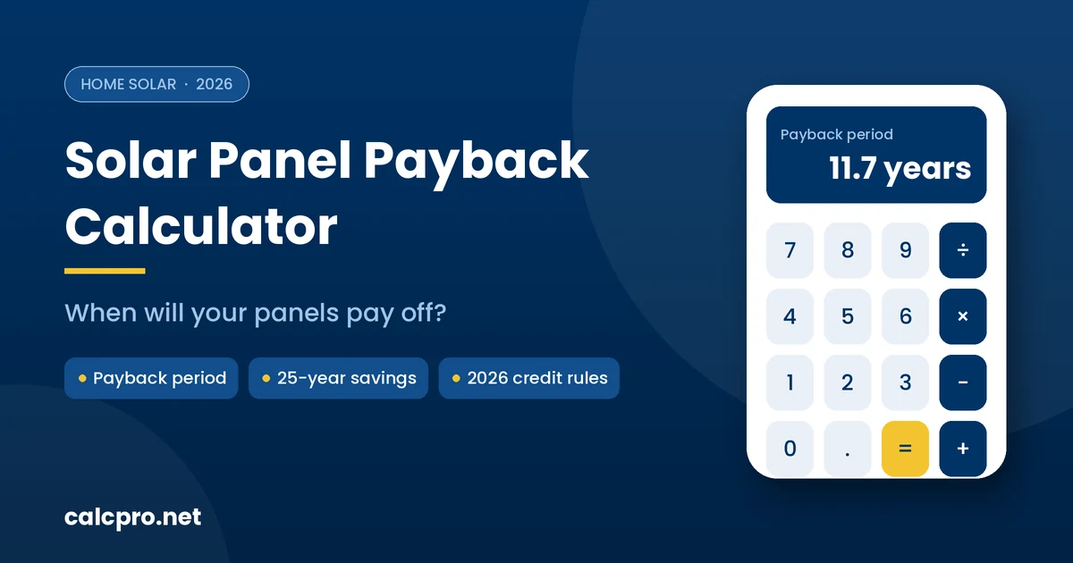 Solar panel payback calculator